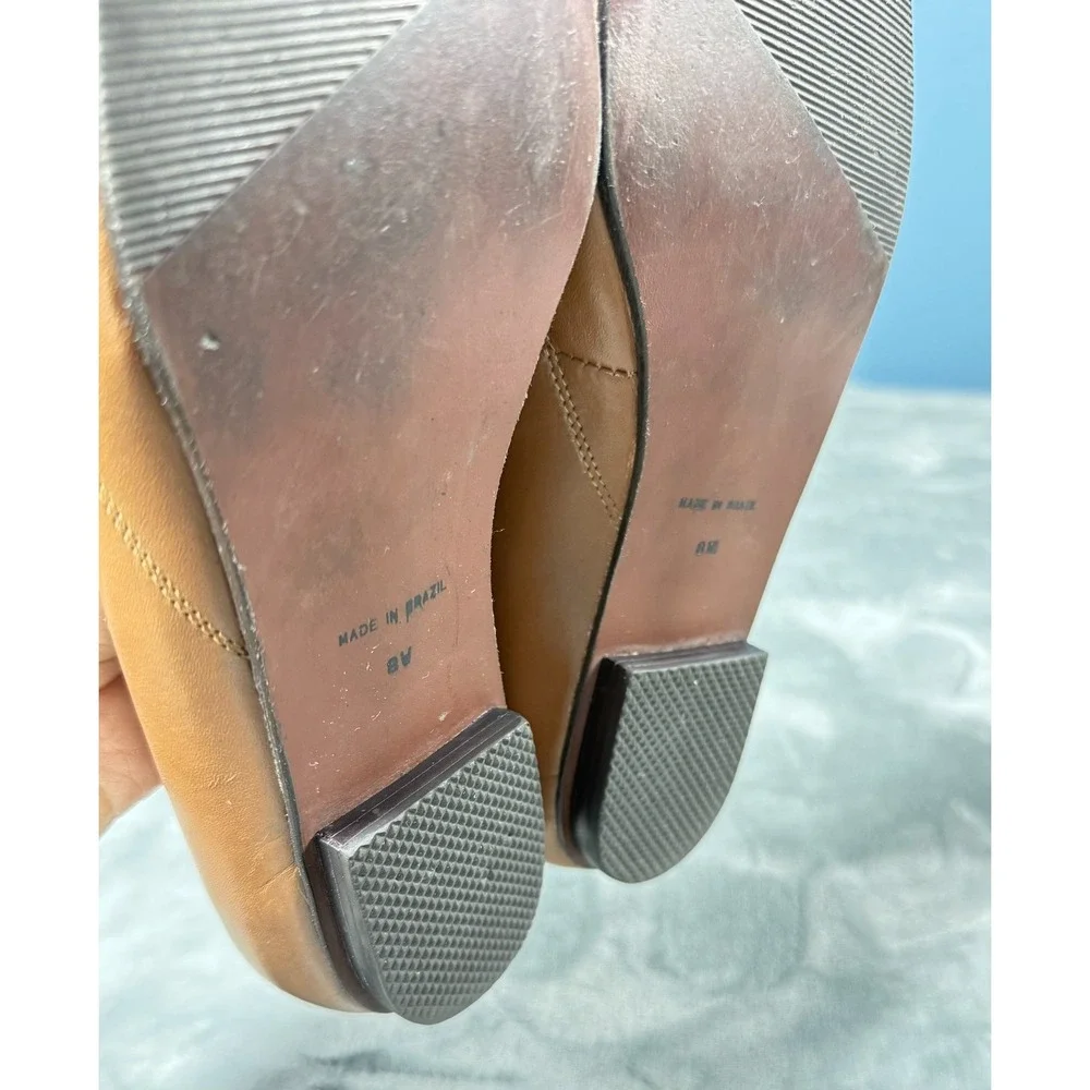 Naturalizer Festival Flats Womens 8 W Brown Leather Cutout Pointed Toe